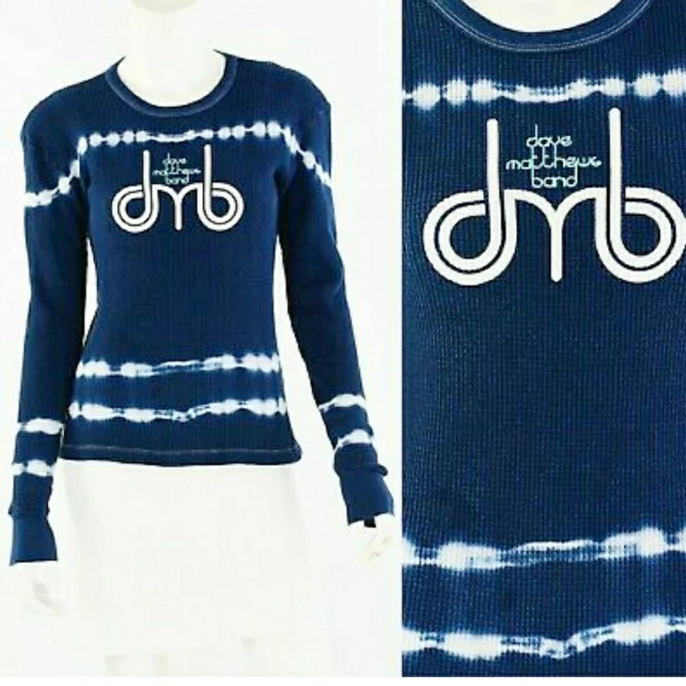 Dave Matthew's Band Tie Dye Thermal Shirt Size Lg - Picture 7 of 7